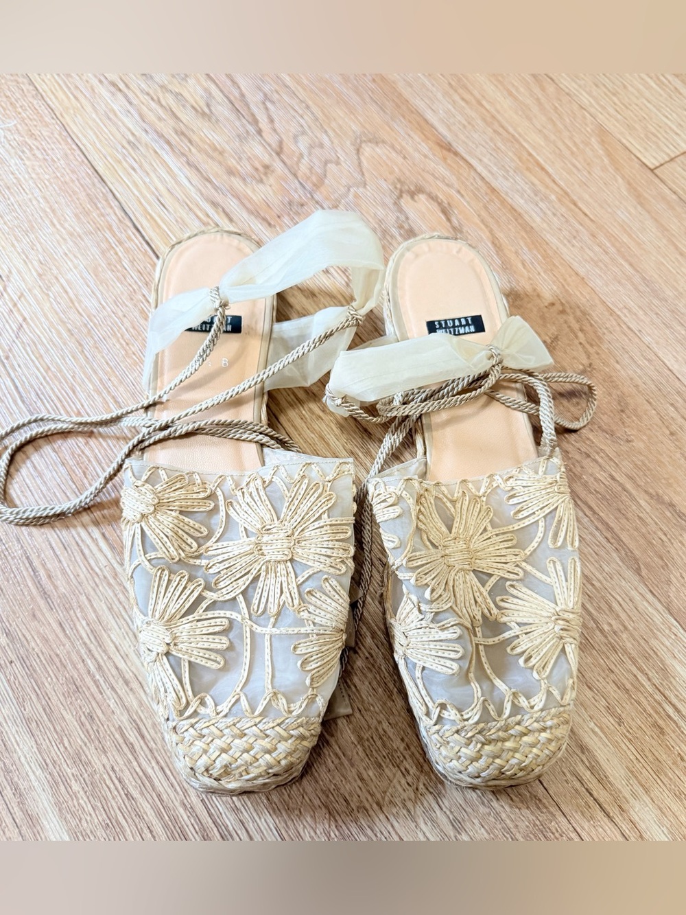 Stuart Weitzman Vintage Espadrille Lace Up Sandals